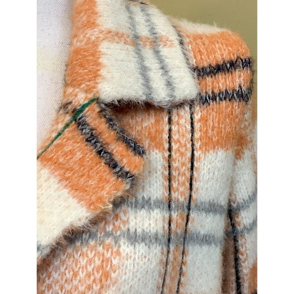 Soft Surroundings Briony Soft Plaid Jacket, ivory/orange, extra large - Picture 4 of 8